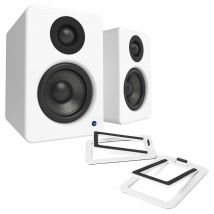 Kanto YU2 Powered Desktop Speakers with S2 Tilted Speaker Stands White
