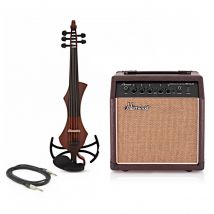 GEWA Novita 3.0 Electric Violin With Adapter Pack Gold Brown