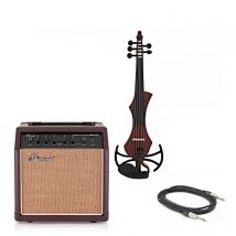 GEWA Novita 3.0 5 String Electric Violin With Adapter Pack Red Brown