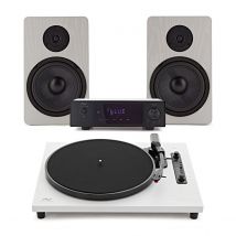 AVCOM Contemporary Turntable with Amplifier and Speakers White