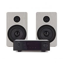 AVCOM Solid State Amplifier with Passive Speakers White