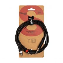 Stagg SYC Stereo Jack to Dual Phono Cable (2m/6ft) - SYC2/PS2CM E