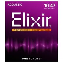 Elixir 16152 NANOWEB Phosphor Bronze 12-String Set 10-47