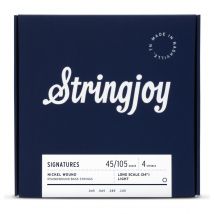 Stringjoy Light Gauge (45-105) 4 String Long Scale Nickel Wound Bass Guitar Strings