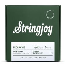 Stringjoy Broadways Classic Super Light Gauge (9-40) Pure Nickel Electric Guitar Strings