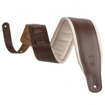 Levys M26PD-BRN 3" Top Grain Leather Strap Bark Brown on Cream