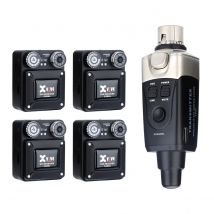 Xvive U45R4 5.8GHz Wireless In-Ear Monitor System with 4 Receivers Black