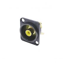 Neutrik NF2D-B-4 D-Shaped Phono Chassis Socket Black and Yellow