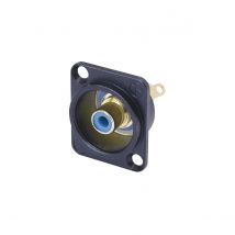 Neutrik NF2D-B-6 D-Shaped Phono Chassis Socket Black and Blue
