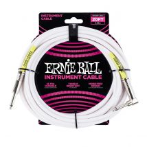 Ernie Ball P06047 20ft Straight-Angle Instrument Cable White