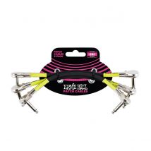 Ernie Ball P06059 6" Pancake Patch Cable 3 Pack Black