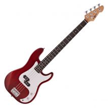 LA Bass Guitar by Gear4music Red