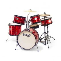 Stagg 5pc 16 Junior Drum Kit with Hardware and Throne Red