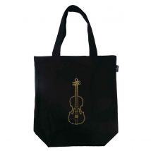Violin Shopping Bag Black and Gold