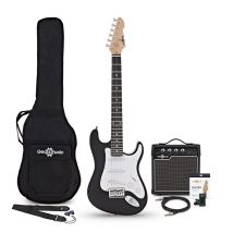 3/4 LA Electric Guitar Black 10W Guitar Amp & Accessory Pack