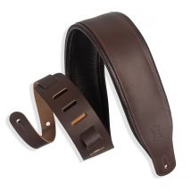 Levys M26PD-DBR 3" Top Grain Leather Strap Bark Brown on Dark Brown