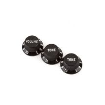 Fender Stratocaster Knobs 1 Volume 2 Tone Black