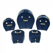 Hardcase Fully Lined Drum Kit Case Set Dark Blue