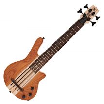Mahalo Solid Electric Bass Ukulele Transparent Brown