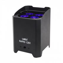 LEDJ Rapid QB1 HEX IP Battery Uplighter Black