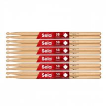 Sela Professional 5B Maple Drumsticks 6 Pack