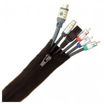 Fisual Zip Cable Tidy Wrap 30mm Diameter Black 1m