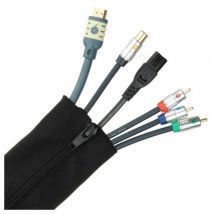 Fisual Zip Cable Tidy Wrap 50mm Diameter Black 1m