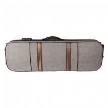 GSJ Oblong Striped Violin Case 4/4 Grey with Brown and Cream Stripe