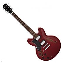 Hartwood Revival Left Handed Semi Acoustic Guitar Cherry Red