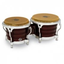 LP Generation II Wood Bongos Dark Wood Chrome Hardware