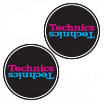 Technics Slipmat Duplex 5: Pink/Blue Mirror on Black