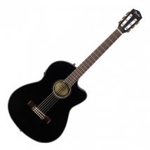 Fender CN-140SCE Nylon Thinline Walnut Fingerboard Black w/case