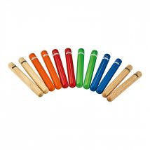 Nino by Meinl Multi-Coloured Clave Pack 6 Pairs