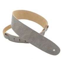 DSL FJ25 Embossed Floral 2.5" Guitar Strap Grey