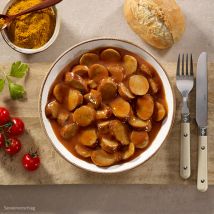 Notvorrat Currywurst, 10 Jahre haltbar, Inhalt 4 x 400 g