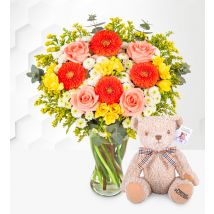 January Bouquet with Teddy