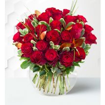 Valentine's Luxury 24 Roses - Valentine's Flowers - Valentine's Day Flowers - Valentine's Roses - Red Roses - Red Roses Bouquet