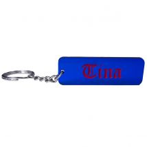 Schlüsselanhänger mit Name Wunschname personalisiert individuell farbig Gravur Blau
