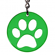 Hunde Schlüsselanhänger Pfote Hundepfote Transparent farbig Geschenkidee Grün