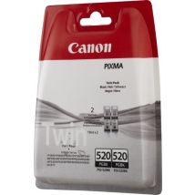 Original Canon PGI-520BK Black Ink Cartridge Twin Pack