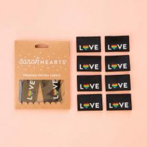 Sarah Hearts Love Pride Heart Woven Labels