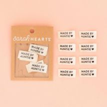 Sarah Hearts Made By Auntie Organic Cotton Woven Labels