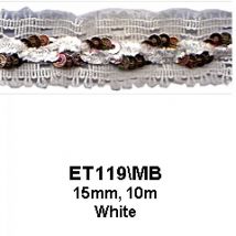 Essential Trimmings Sequin Velvet Trim Cream