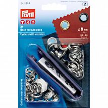 Prym Metal Eyelets with Washers Silver