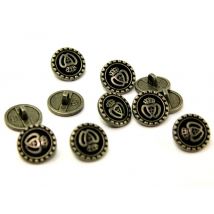 Dill Metal Heart Buttons (Value Pack) Antique Silver