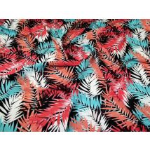 John Kaldor Fernando Viscose Challis Fabric Salmon Aqua