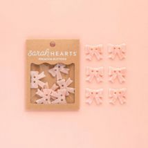 Sarah Hearts Pink Bow Buttons