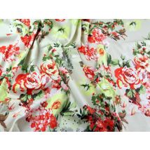 John Kaldor Ohio Woven Stretch Cotton Sateen Fabric Coral & Lime