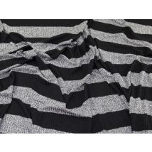 Lady McElroy Viscose Rib Stretch Knit Fabric Black & Grey