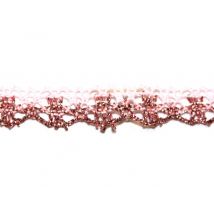 Essential Trimmings Metallic Lace Trim Pink
